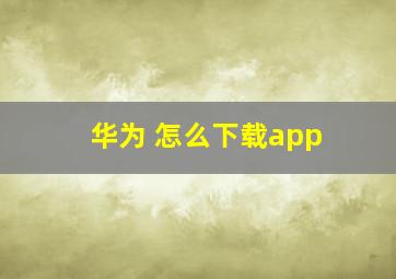 华为 怎么下载app